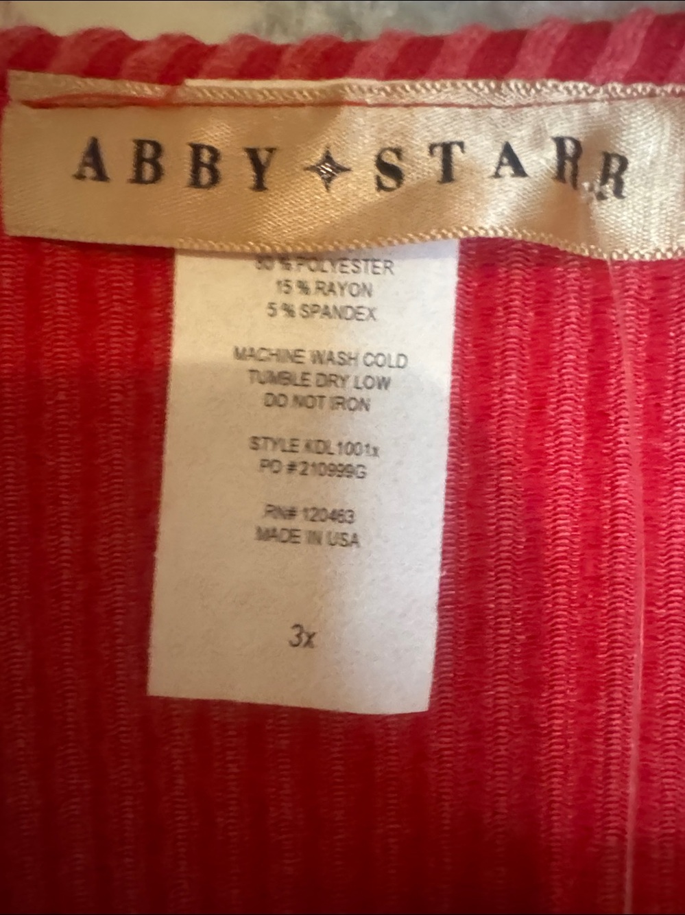 Abby Starr Ruby Red Ribbed Long-Sleeve Tiered Knit Dress — - Picture 2 of 5